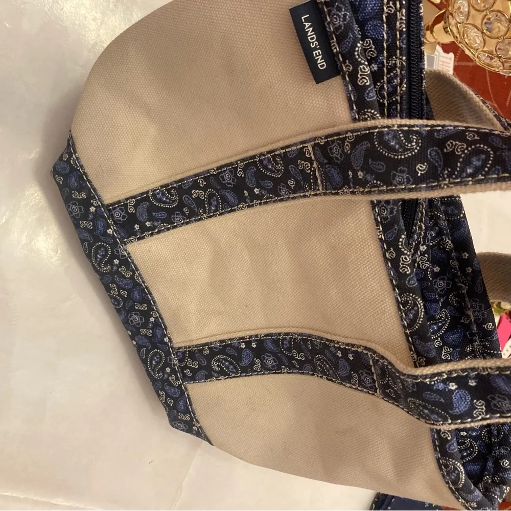 Land's End Super cute Paisley canvas mini tote bag - Picture 7 of 9